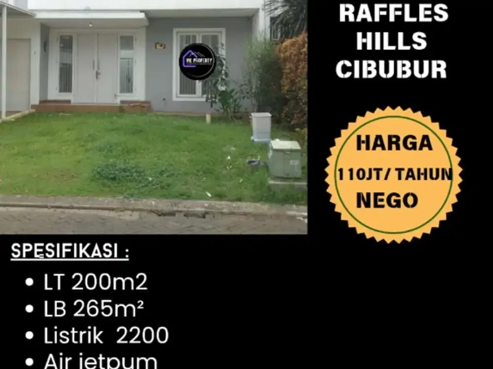 Di Sewakan Rumah Cantik Siap Huni. Raffles Hill Cibubur.