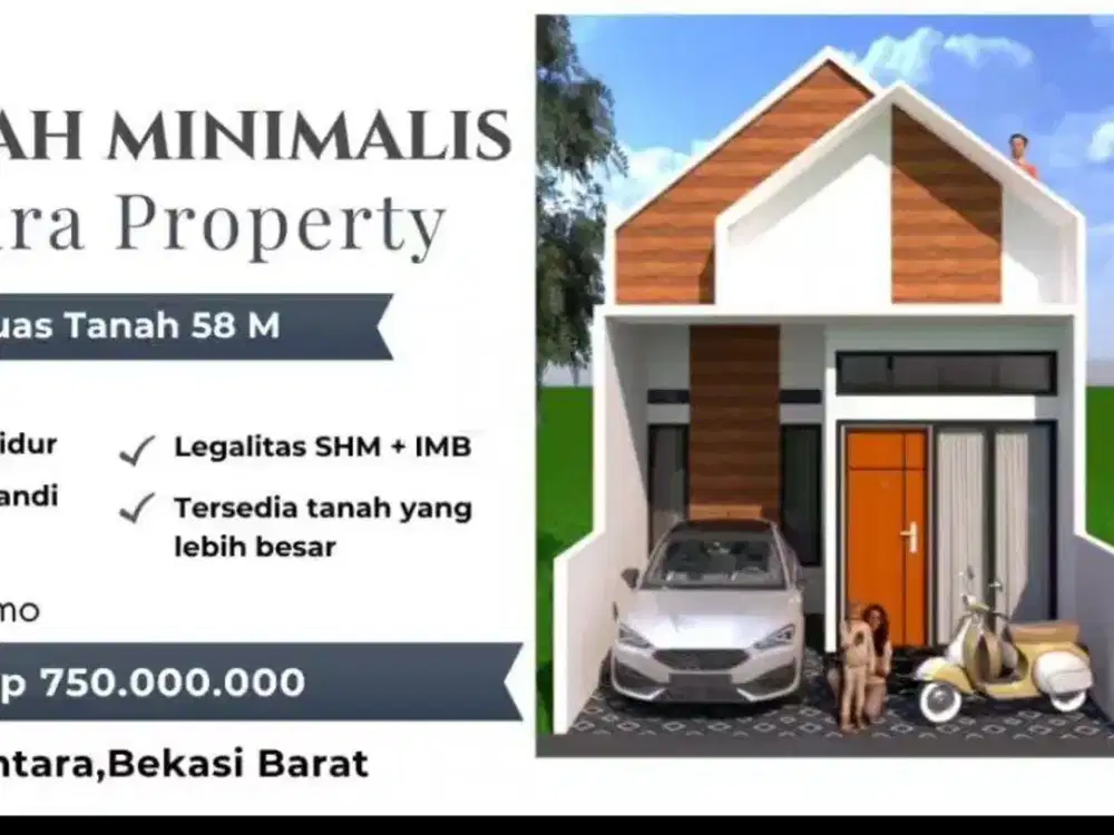 DIJUAL Rumah Bekasi Barat dekat Jl BKT, Tol Bintara dan Stasiun Cakung