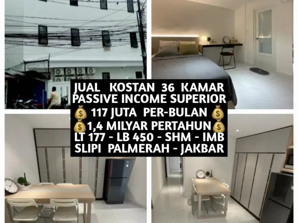 JUAL KOST KOSAN 36 KAMAR DI SLIPI PALMERAH JAKARTA BARAT
