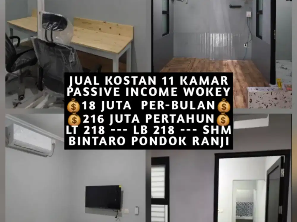 JUAL KOST KOSAN 11 KAMAR DI BINTARO PONDOK RANJI TANGERANG SELATAN