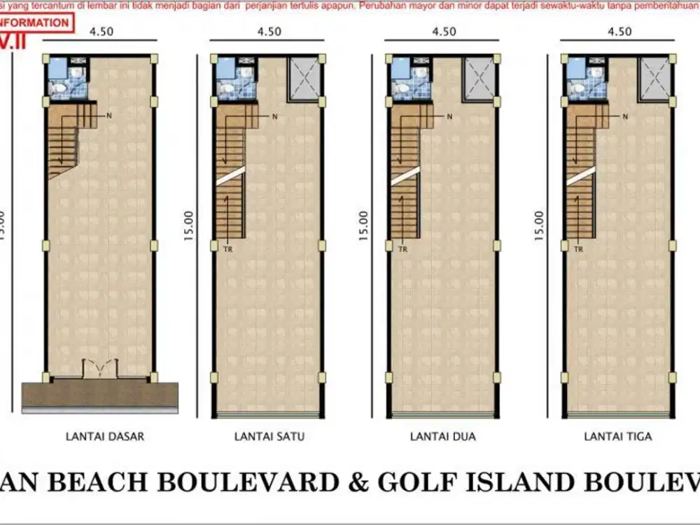 Disewa Ruko Golf Island PIK 4,5x15 East Coast Pantai Indah Kapuk
