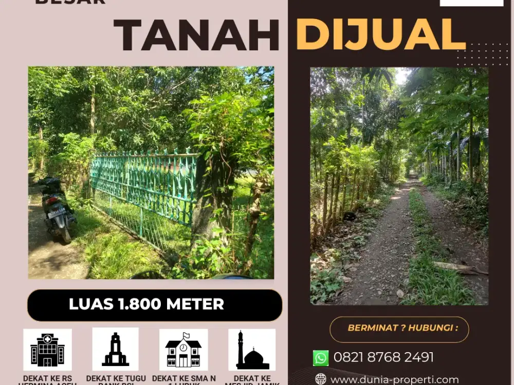 Tanah Luas 1.800m² di Pasie Lubuk – Suasana Asri, Cocok Buat Rumah