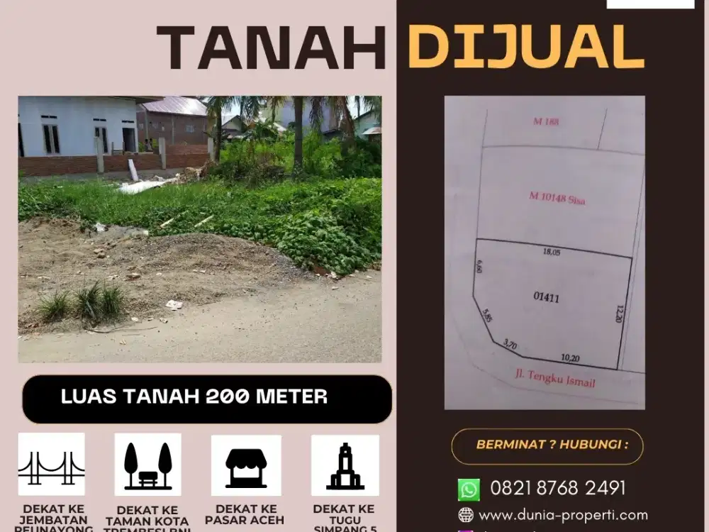 Tanah Strategis di Pelanggahan, Kuta Raja – Cocok investasi & Hunian