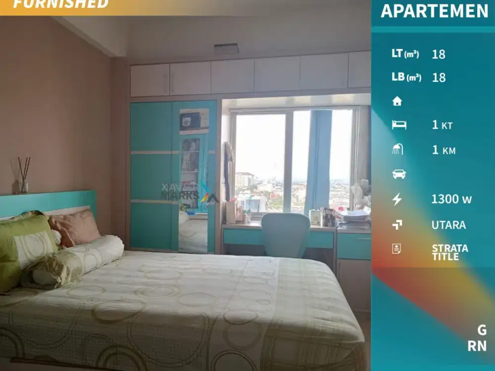 DijualApartemen Furnish 1 BR Tengah Kota di Suhat Lowokwaru Malang