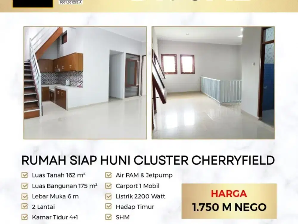 Rumah Bagus dan Siap huni Cluster Cherryfield Bandung 