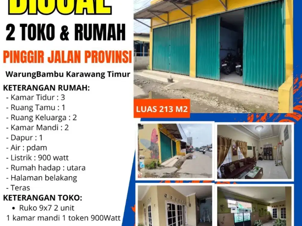 DIJUAL TOKO DAN RUMAH DEKAT POLRES KARAWANG