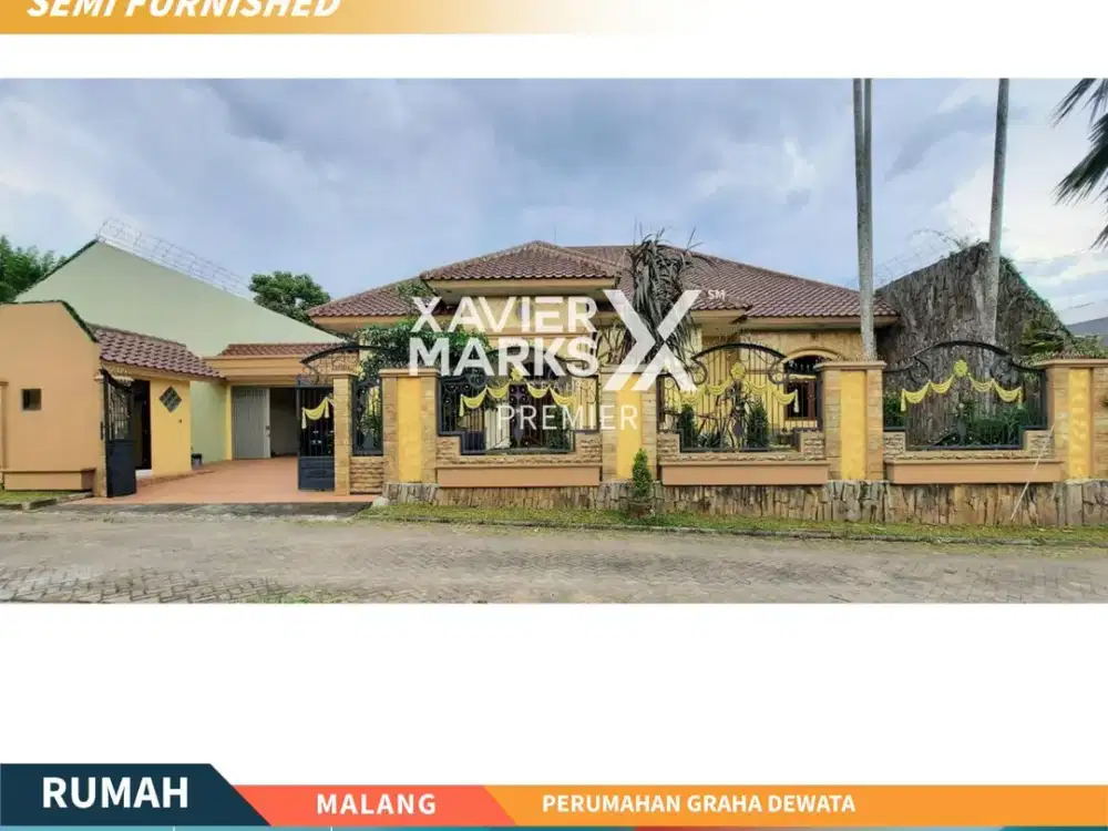 Dijual Rumah 2 Kavling Semi Furnish Mewah di Graha Dewata Malang