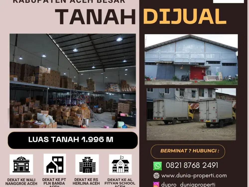 Tanah + Gudang Siap Pakai 1.996 m – Lokasi Strategis Lamblang Manyang