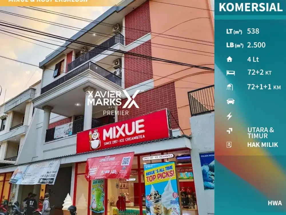 DIJUAL CEPAT MIXUE & Kost Eksklusif Area Padang Pasir Surabaya