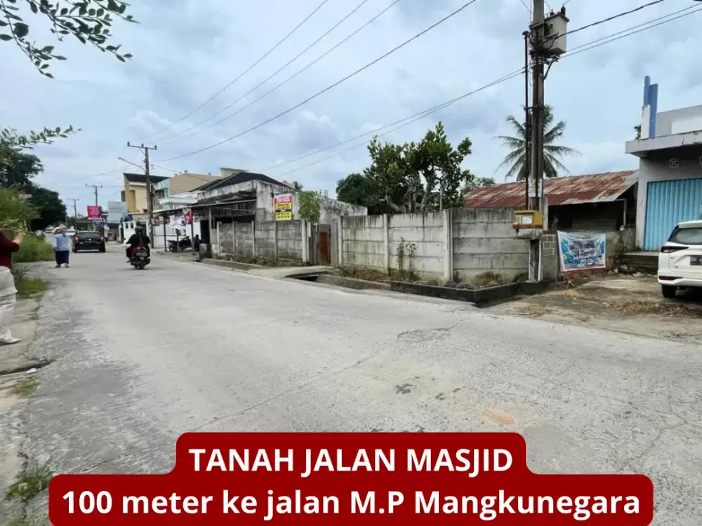 tanah pinggir jalan masjid sako