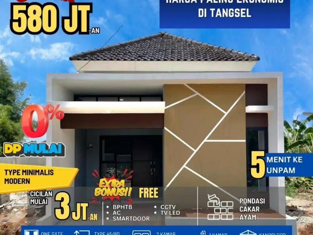 Rumah Dijual Cluster Pamulang KPR Nego Strategis