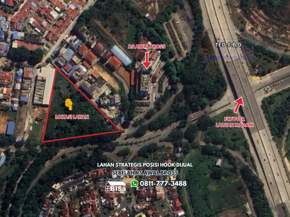Lahan Strategis di sebelah RS AWAL BROSS Dijual