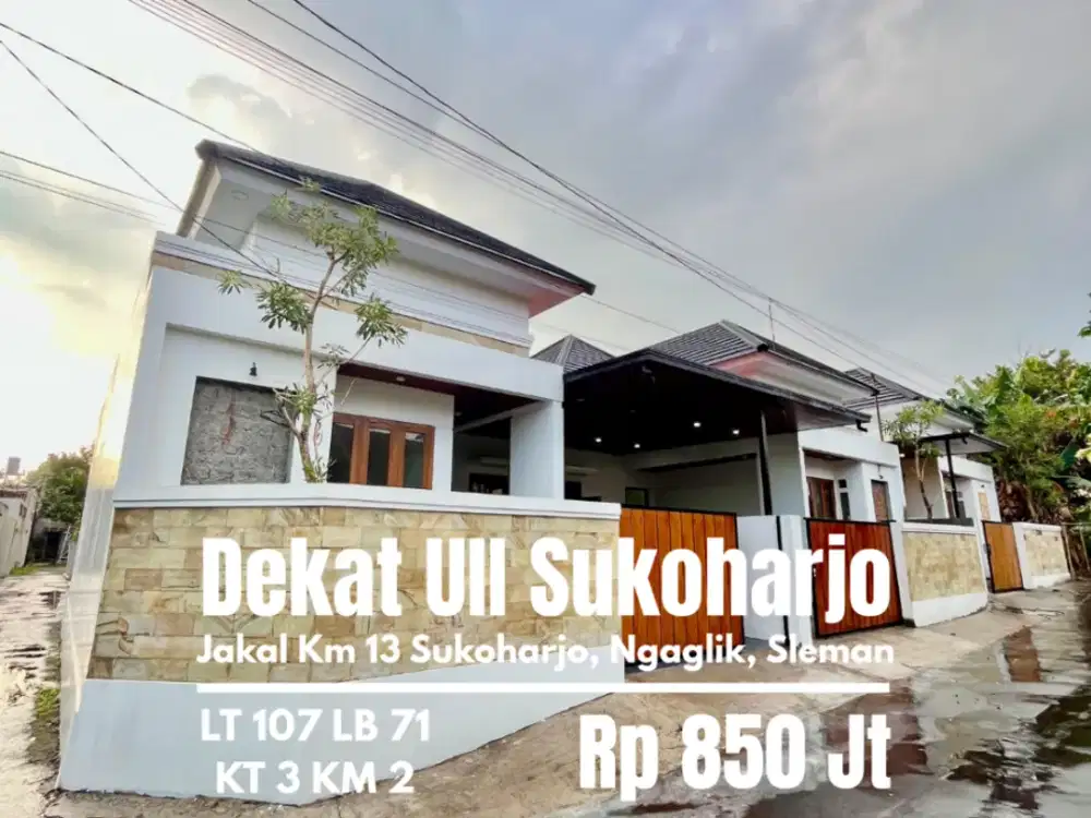 Rumah baru dekat Kampus UII jakal km 13 Sukoharjo