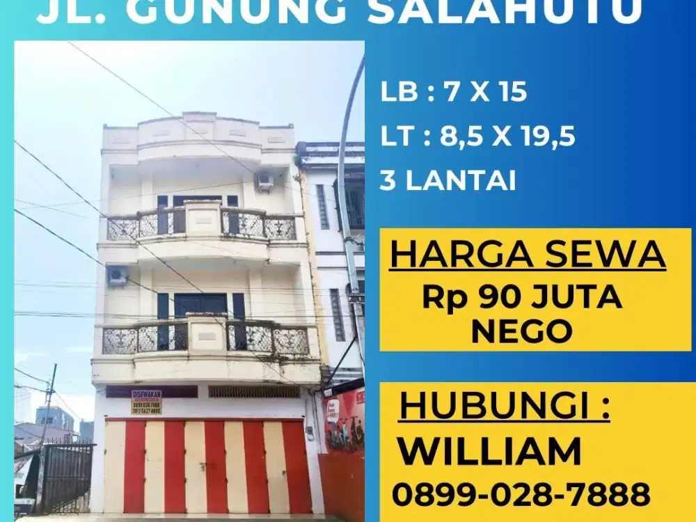 DISEWAKAN RUKO STRATEGIS JL GUNUNG SALAHUTU MAKASSAR