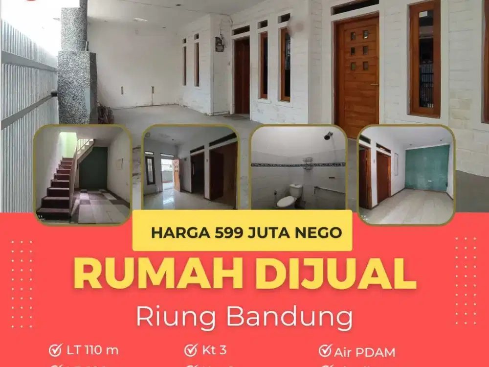 Rumah siap huni lt110/100 harga 599jt Riung Bandung Soekarno Hatta