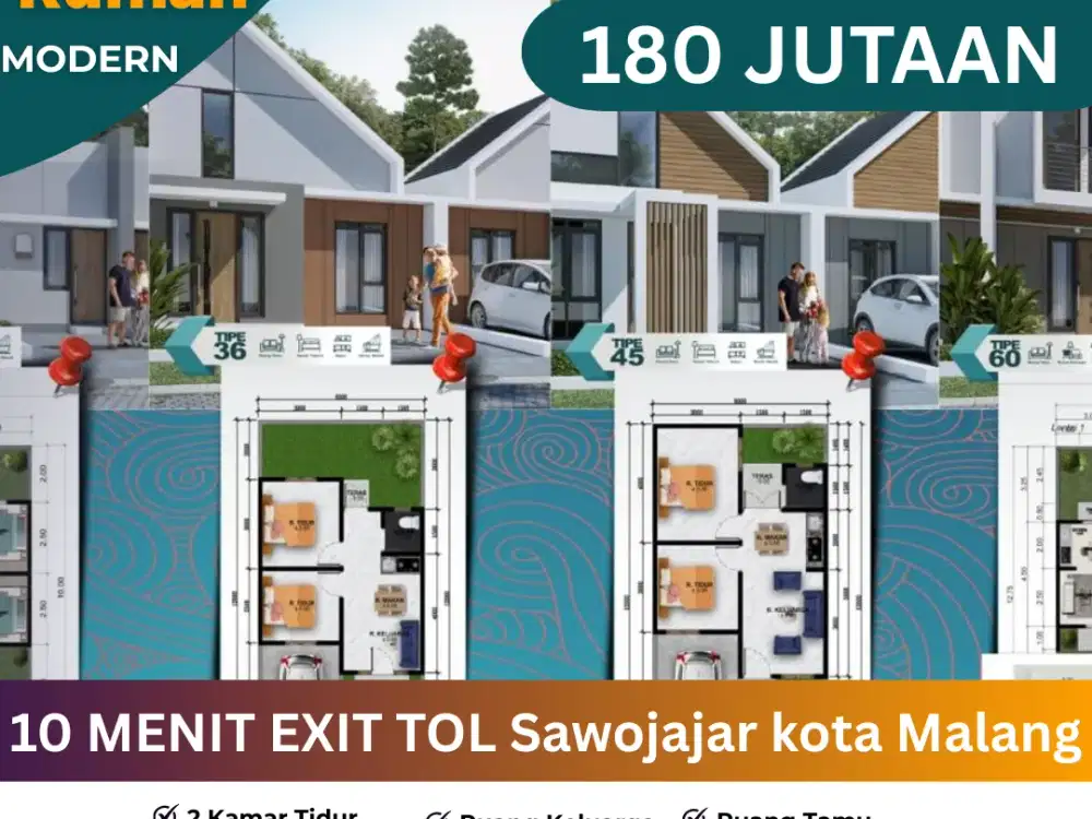 Promo Rumah Minimalis 10 menit Exit Tol Sawojajajr Kota Malang