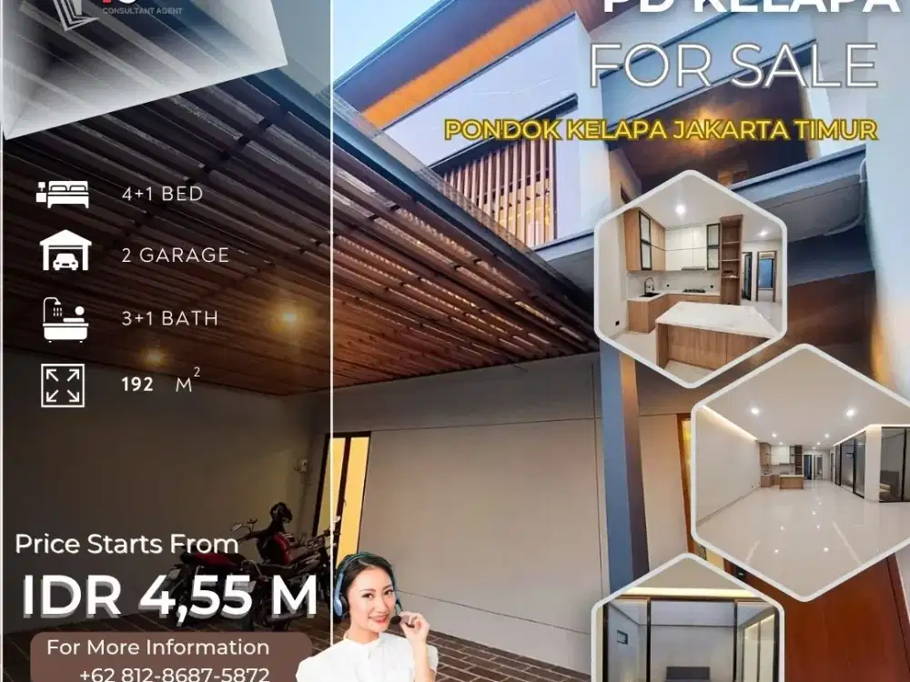 Promo! Rumah Mewah 4KT Pondok Kelapa, LT 192m², 4.55M ZN2