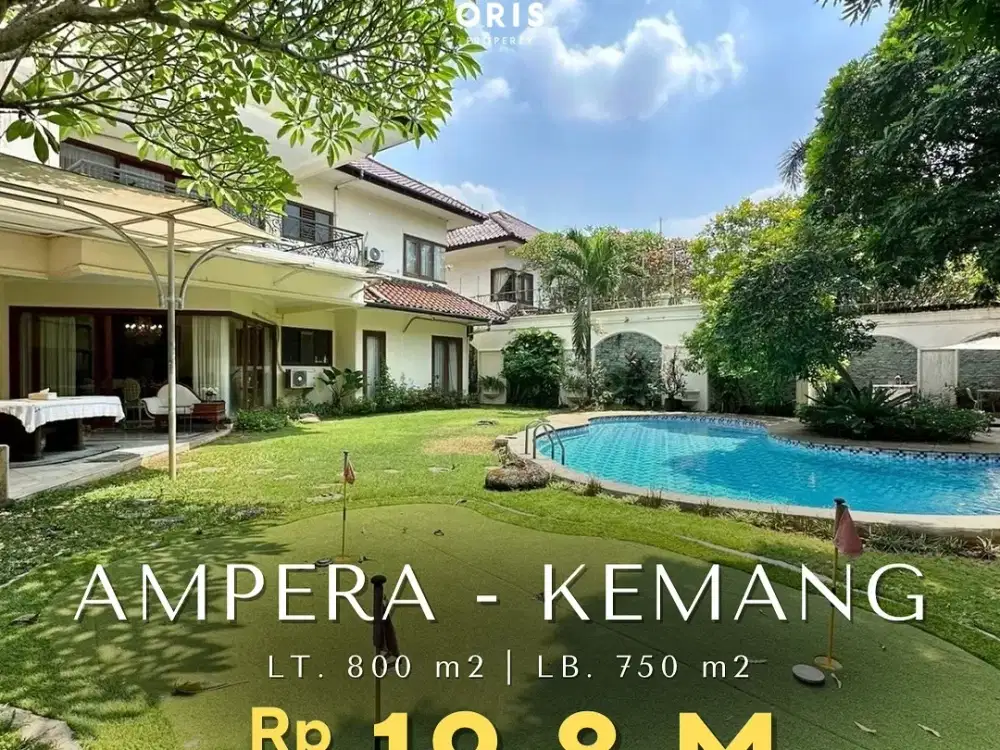 Turun Harga Rumah Halaman Luas Swimming Pool di Ampera Kemang Jakarta