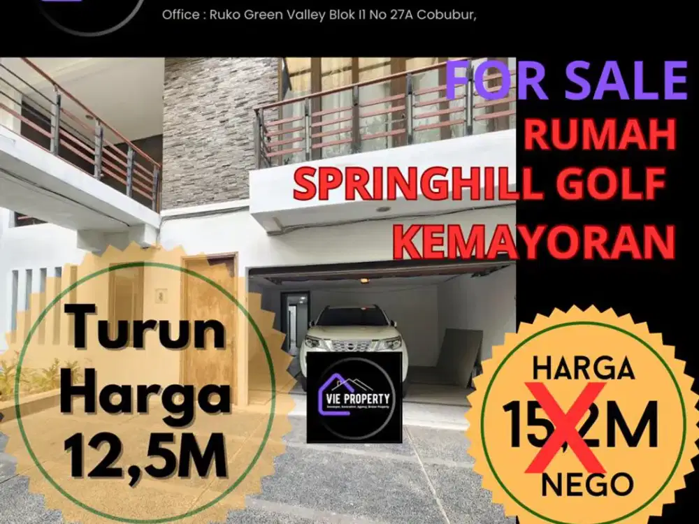 DIJUAL RUMAH DI SPRINGHILL GOLF KEMAYORAN SIAP HUNI