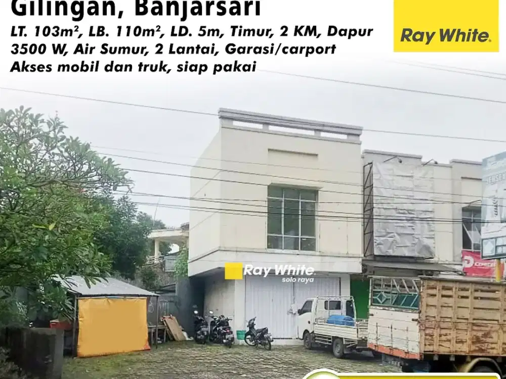 Disewakan Ruko 2 Lantai Bonus Fasum Parkir di Gilingan, Banjarsari