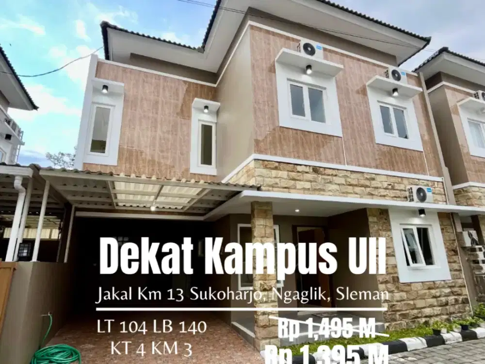 Rumah baru gull furnished perumahan timur uii sukoharjo jakal km 13