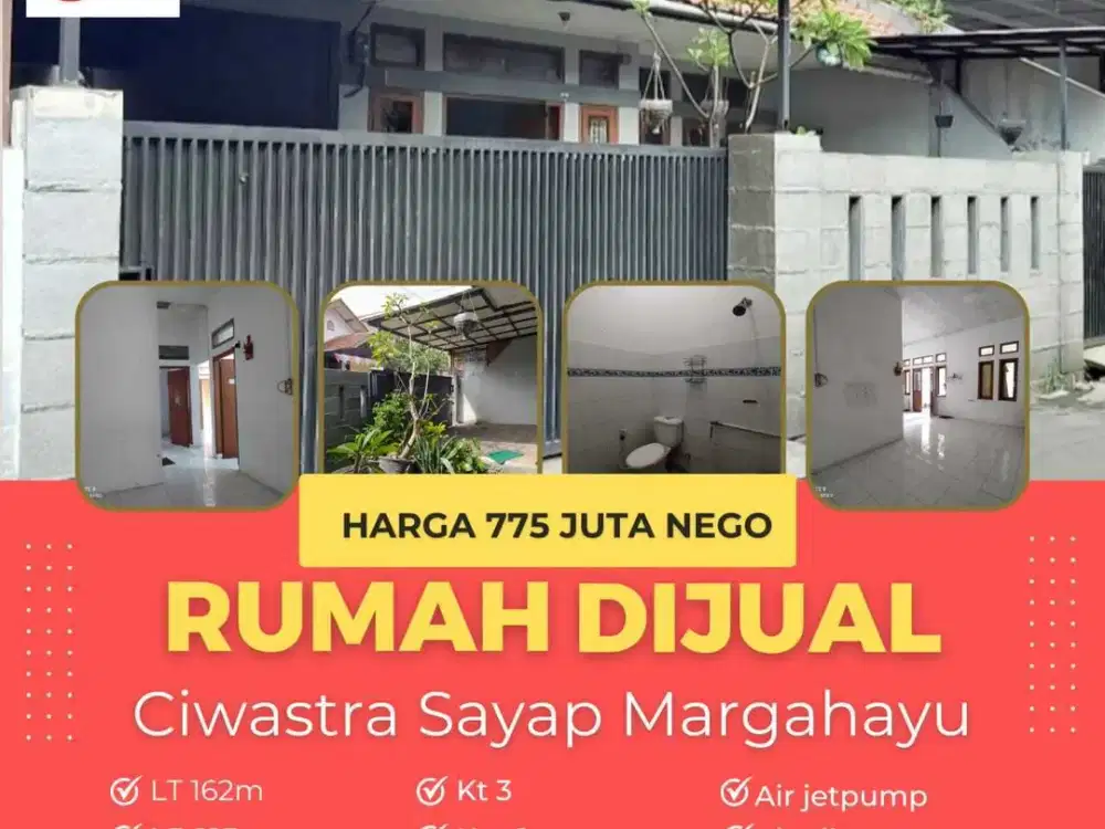 Banting harga Rumah siap huni lt162/126 hrg775jt di margacinta Bandung
