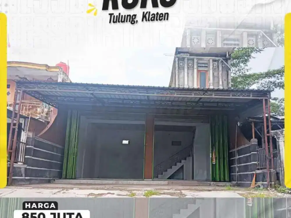 Dijual Ruko Strategis di Sorogaten, Tulung, Klaten