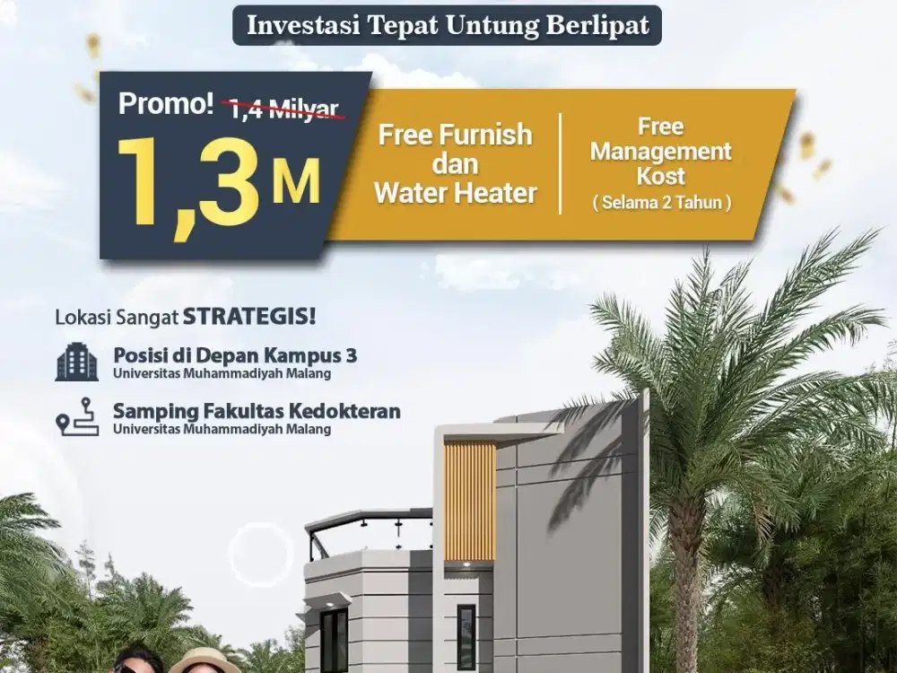 RUMAH KOS 10 KT & 10 KM MURAH DEPAN  KAMPUS UMM KOTA MALANG