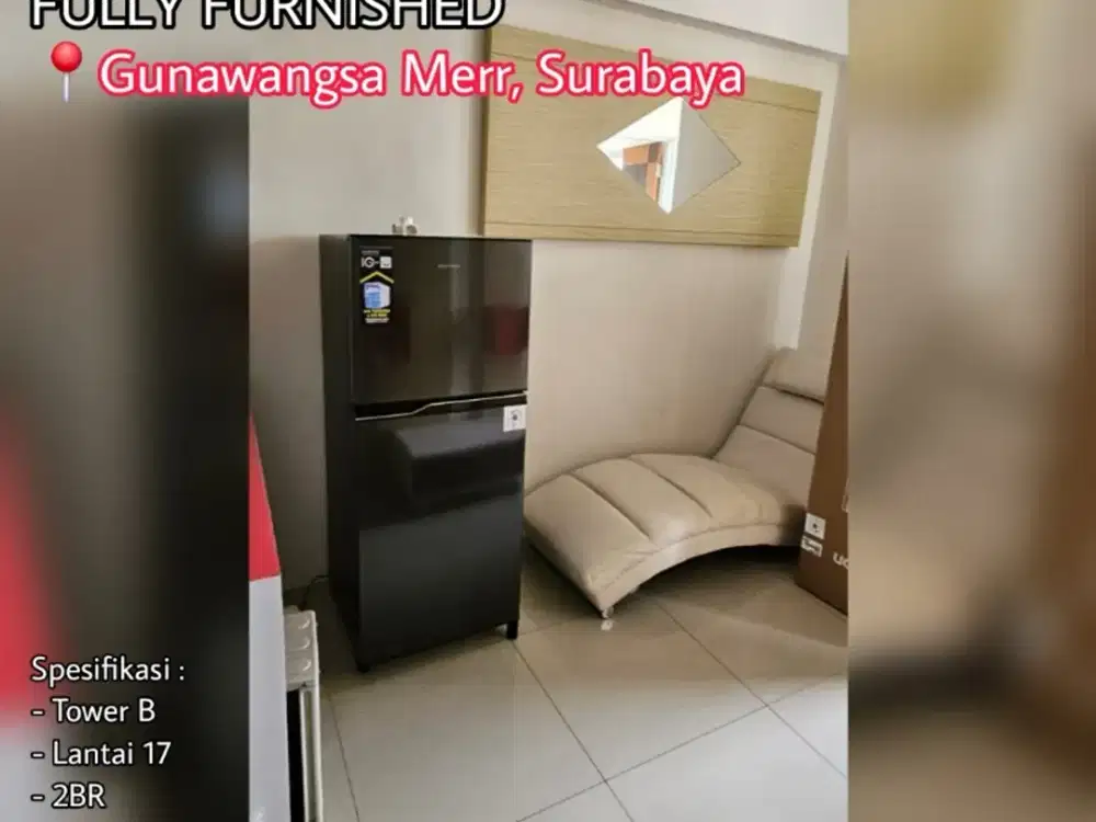 Gunawangsa Merr 2BR 2 BR Stikom Tower B Fully Furnished Surabaya Timur