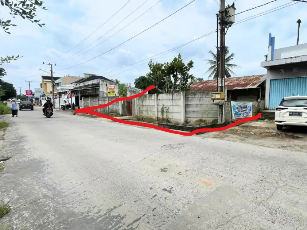 dijual tanah pinggir jalan masjid sako