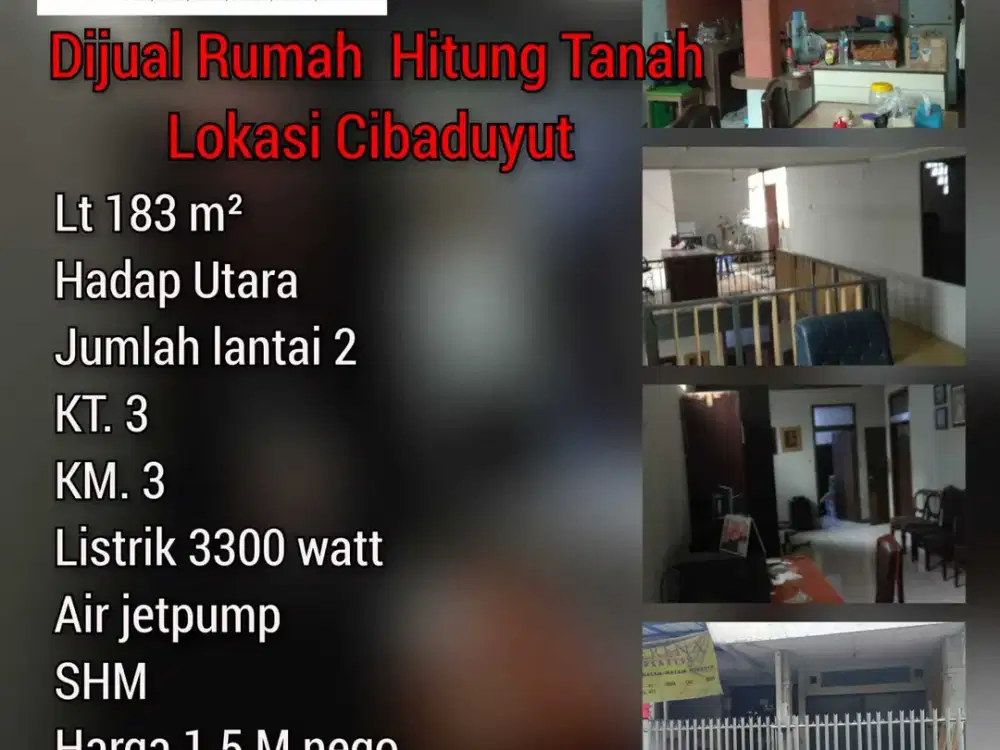 Jual rumah hitung tanah lokasi Cibaduyut