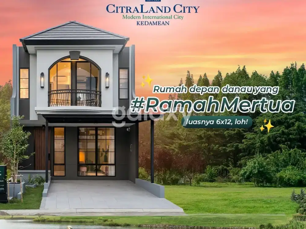 Rumah view Danau Type Corvina cluster Charlotte di Citraland city