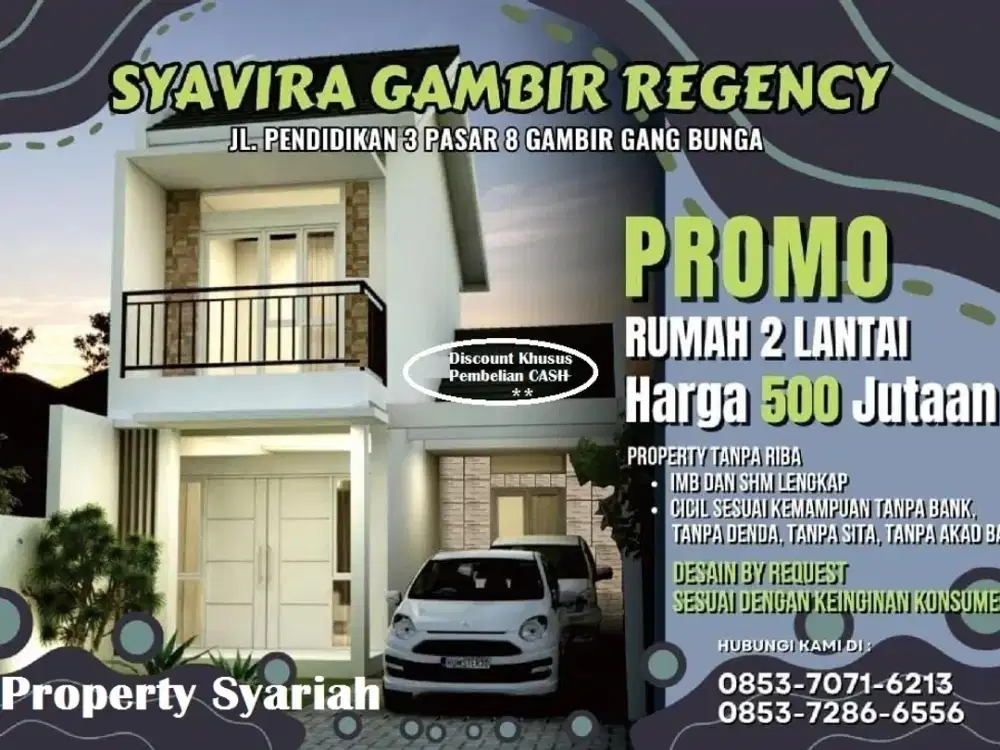 rumah 2 lantai dijual harga promo diperumahan syariah ditembung