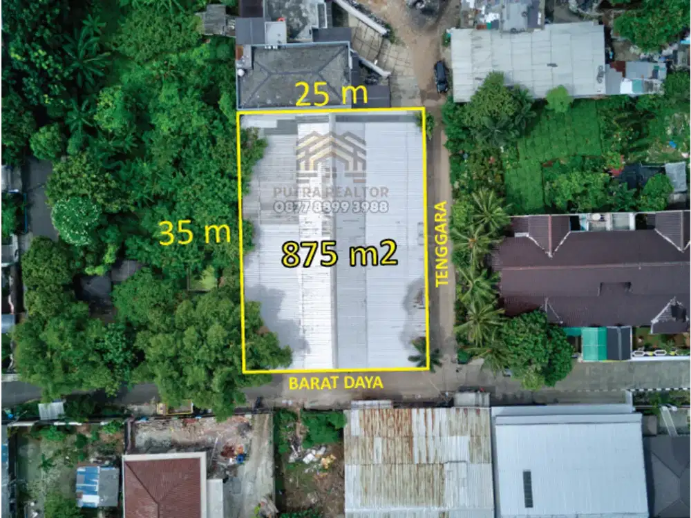 Tanah Hoek Murah Meriah, 875m² di Meruya Utara JAKBAR