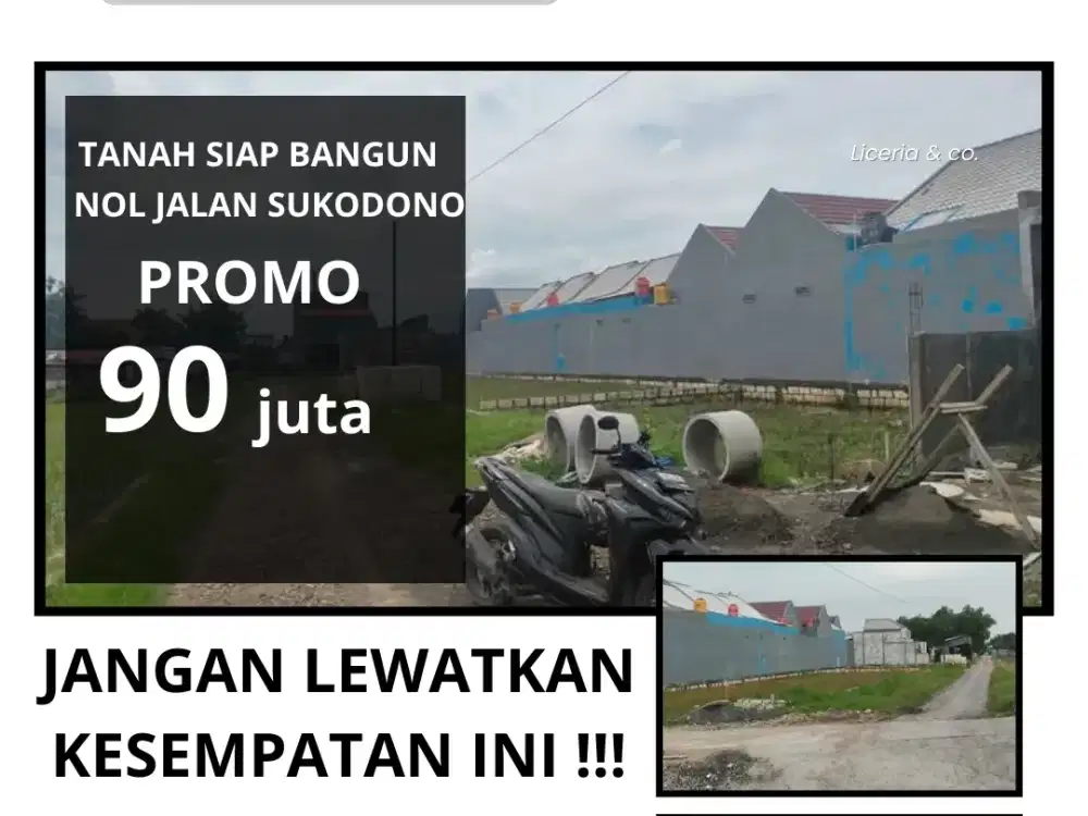 Tanah Kavling Siap Bangun Dekat Pasar Legi Sukodono