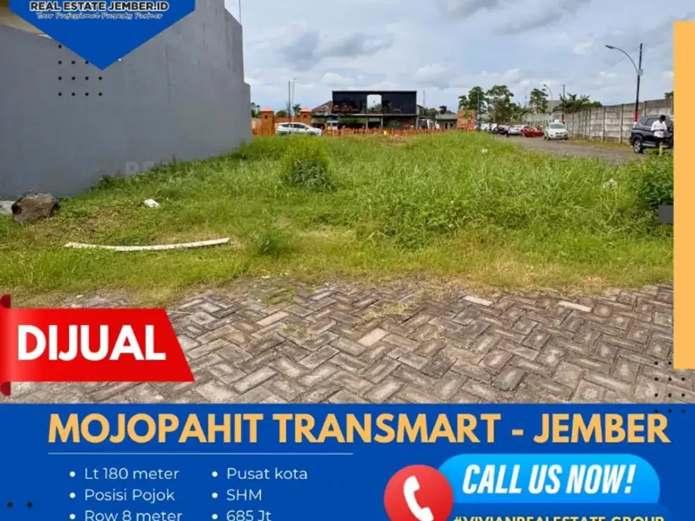 Tanah posisi hook di cluster perum mojopahit transmart jember