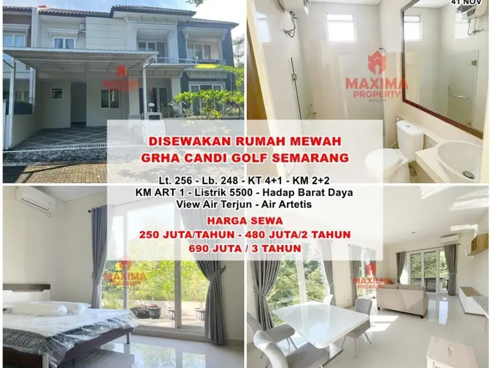 Rumah sewa grha candi golf disewakan