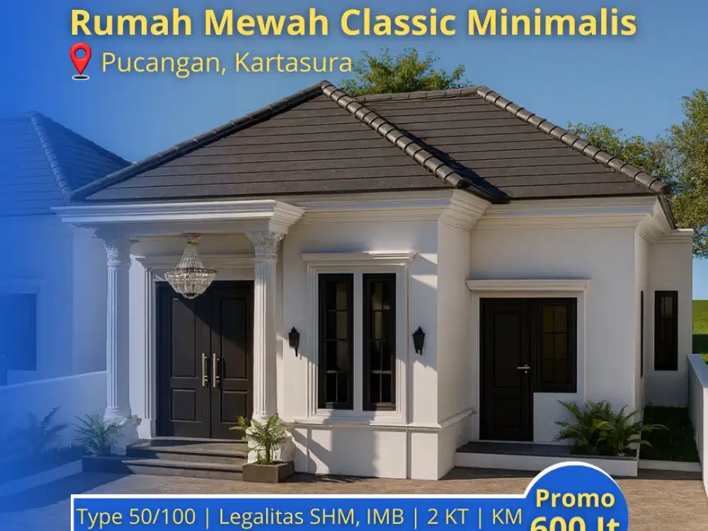 Rumah Classic Murah di Solo Barat: 2 menit UIN Surakarta, SHM, IMB