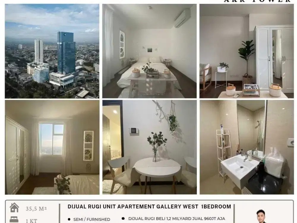 JUAL RUGI APARTEMEN MEWAH JAKARTA BARAT - GALLERY WEST