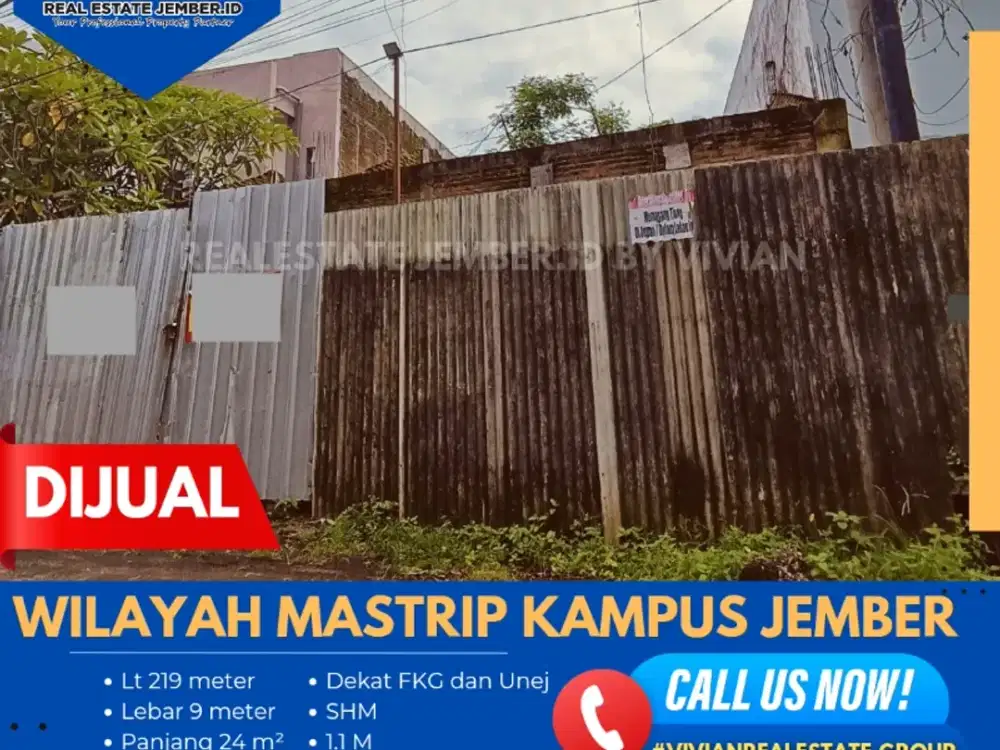 TANAH DI MASTRIP PUSAT KAMPUS JEMBER