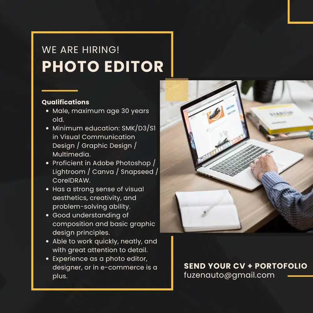 Dibutukan Photo Editor / Graphic Designer untuk Online Shop