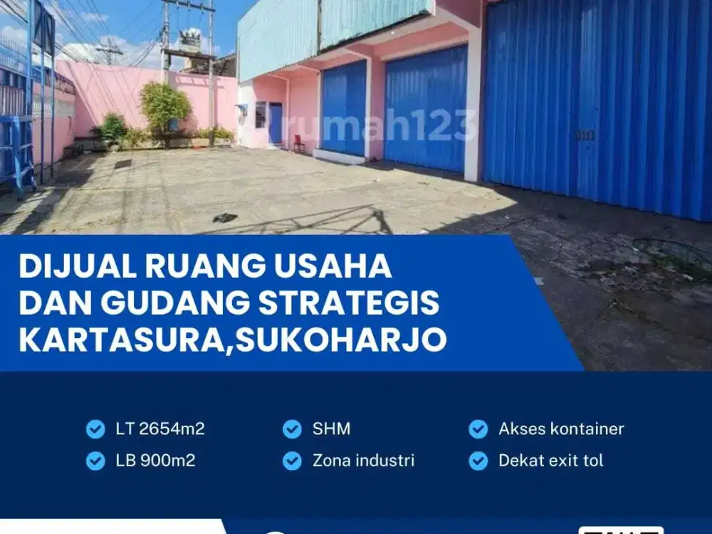 Investasi Menarik! Gudang + Rumah Usaha di Kartasura – Aset Komersial
