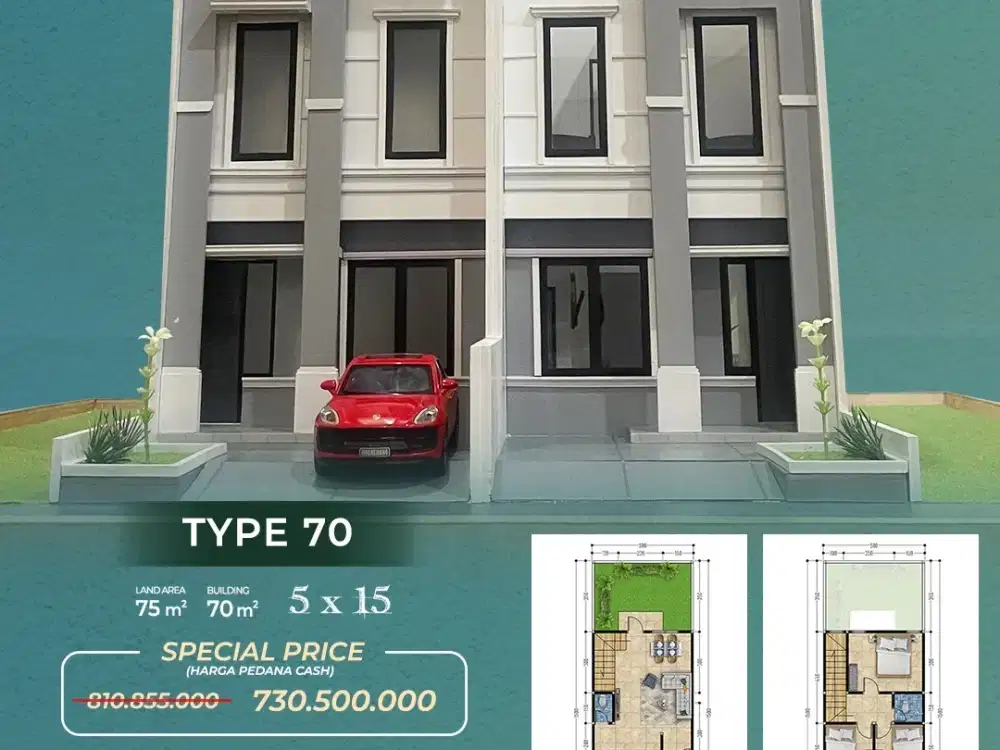 JUAL RUMAH 2 LANTAI LOKASI DAYA PERINTIS HARGA 600AN