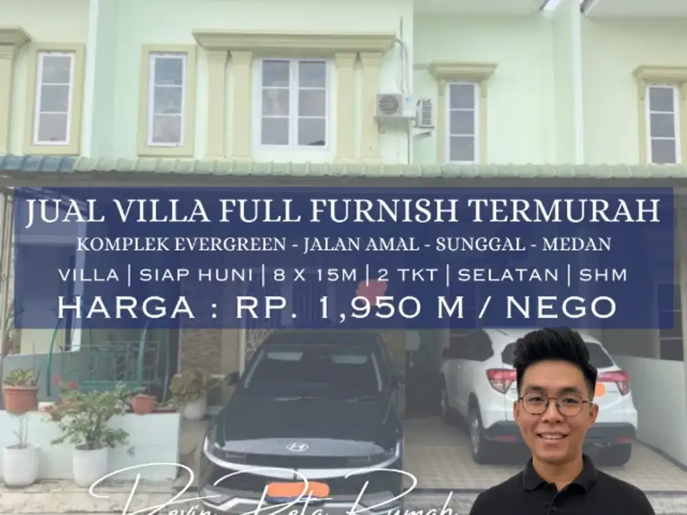 Jual Rumah Tipe Villa Full Furnish Lebar 8m Di Sunggal