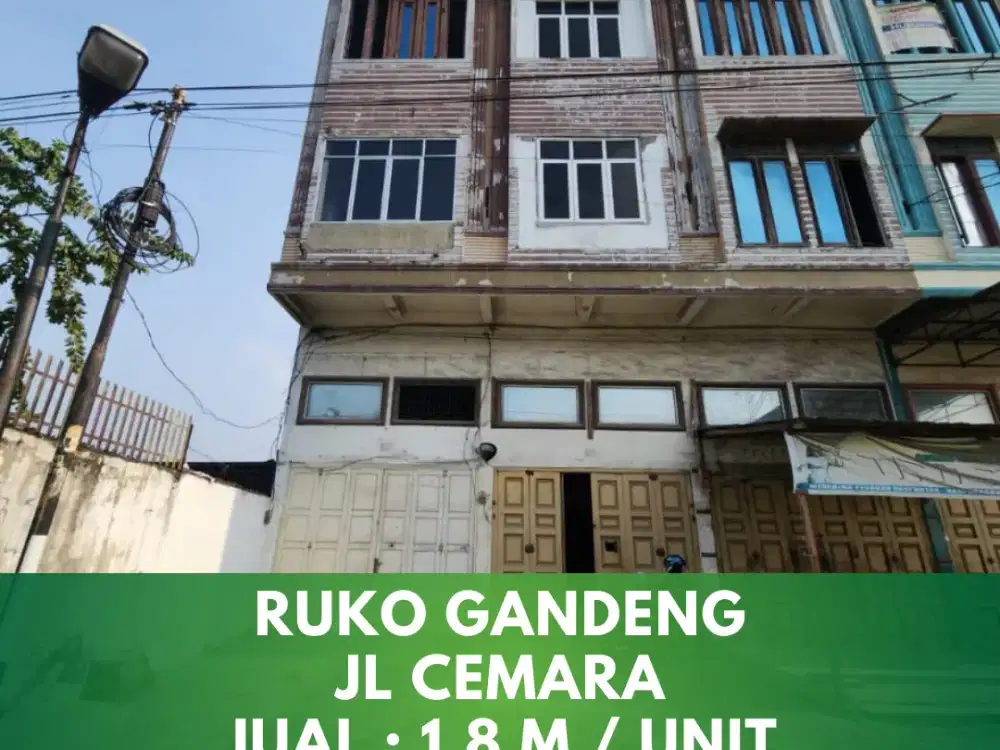 dijual unit ruko panjang jalan cemara kota medan