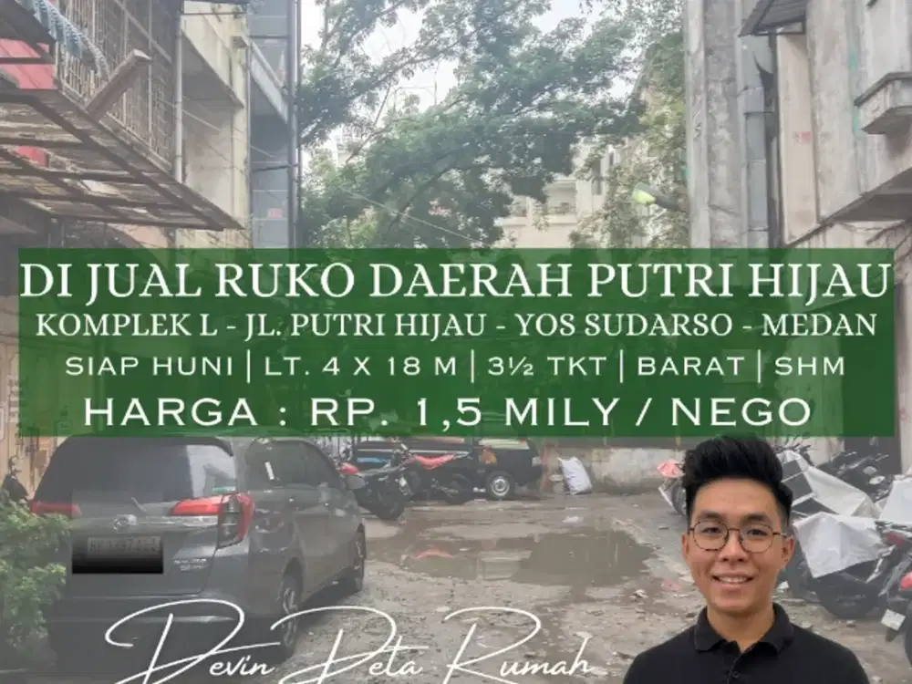 Jual Ruko Siap Huni Di Inti Kota Medan Daerah Putri Hijau