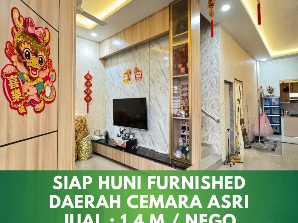 rumah siap huni furnished daerah cemara asri kota medan