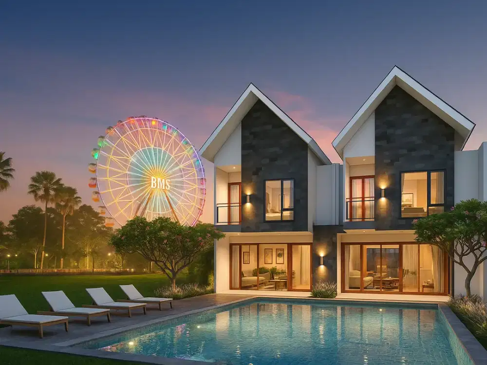 Dijual rumah Villa 2 lantai kolam renang depan BNS kota Batu