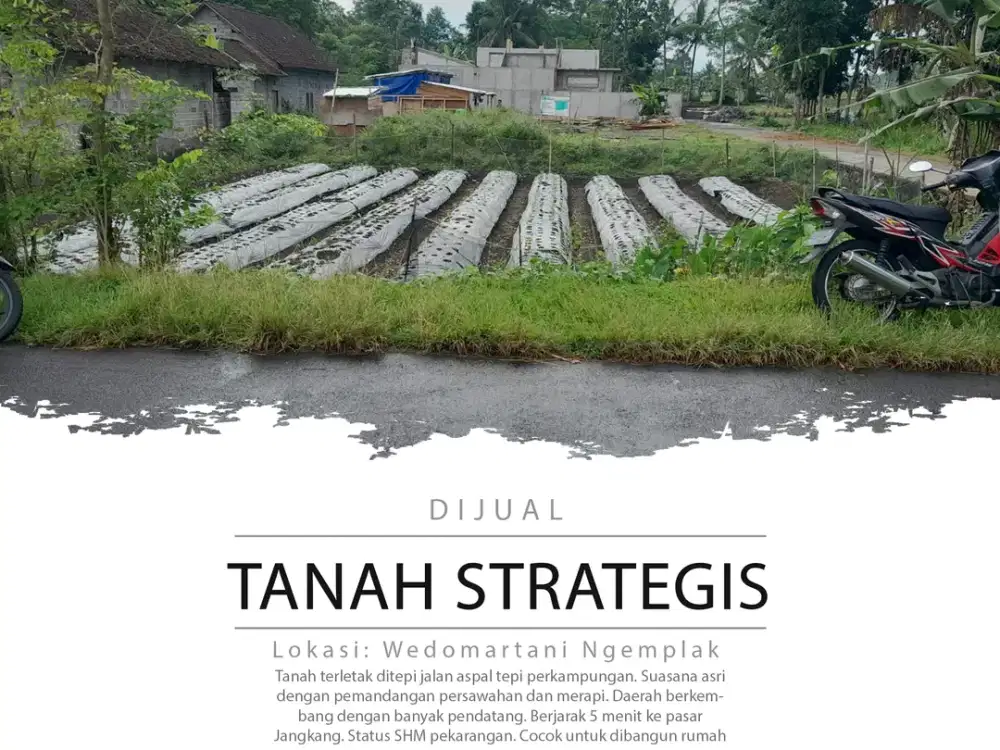 Dijual Tanah Startegis 300 Meter Dekat Pasar Jangkang View Merapi
