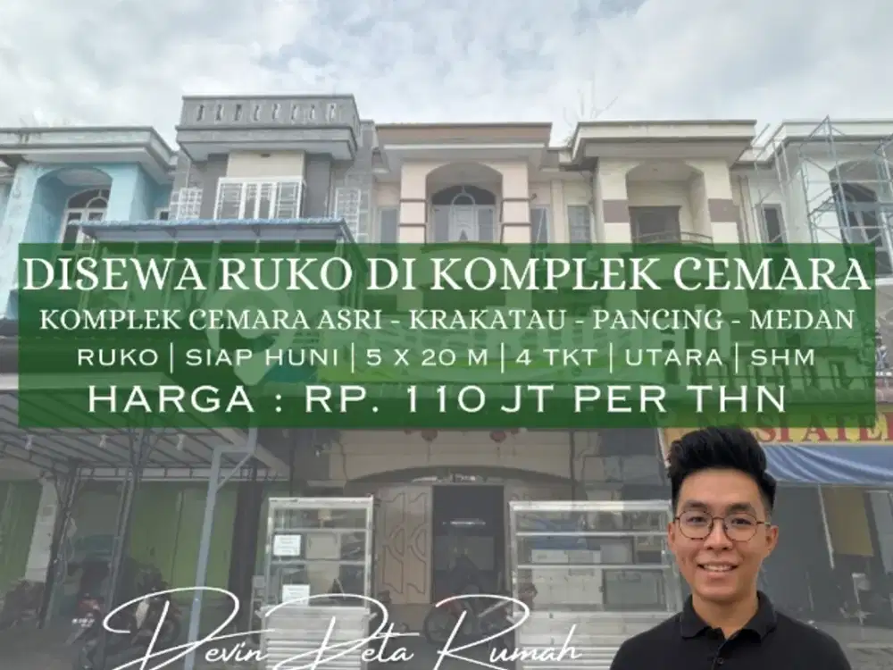 Sewa Ruko Siap Huni Daerah Cemara Asri Cocok Buka Usaha